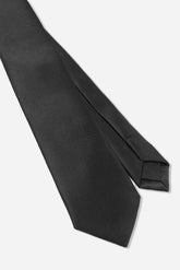 CRAVATTA IN RASO TINTA UNITA NERO